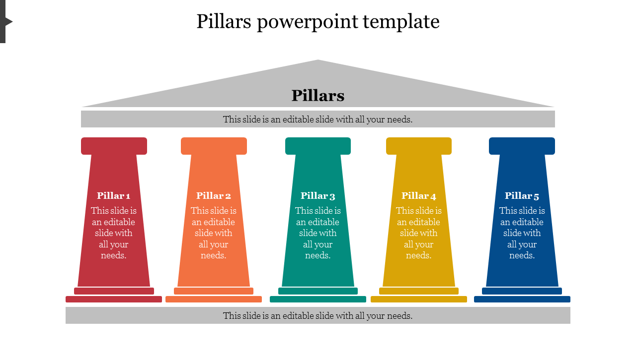 Multi Color Pillars PowerPoint